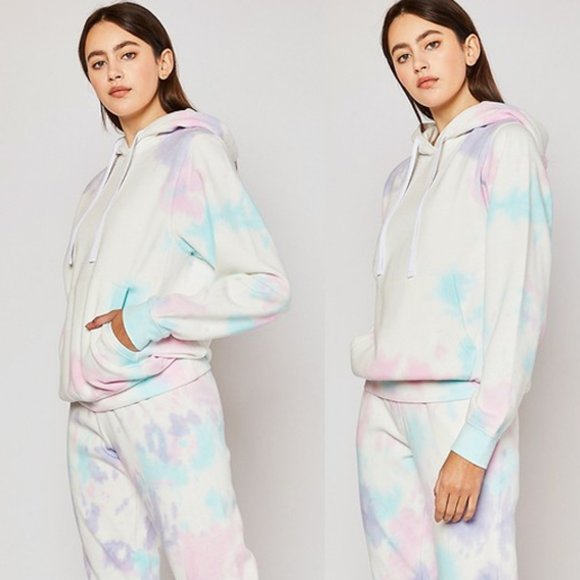 NEW Soft Fleece Tie Dye Hoodie Pullover Sweatshirt - Picture 6 of 8